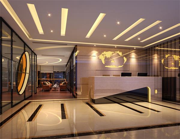 辦公室隔斷裝修前臺(tái)LOGO墻設(shè)計(jì)注意事項(xiàng)