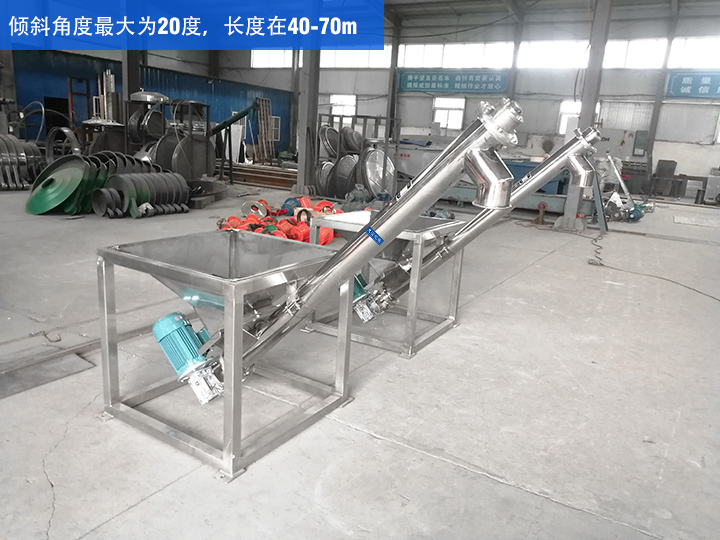 GX型絞龍輸送機(jī)傾斜角度最大為20度,長度在40-70m